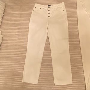 J. Crew High Rise Vintage Straight Ankle Jeans-Off White, size 29